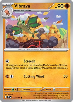 Vibrava - 105/191 [SV: Surging Sparks] Pokemon Single Pokémon