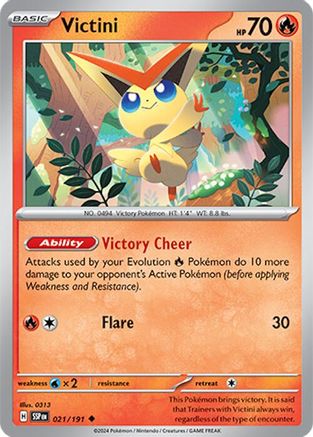Victini (21) Reverse Holofoil [SV: Surging Sparks] Pokemon Single Pokémon