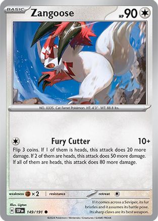 Zangoose (149) Reverse Holofoil [SV: Surging Sparks] Pokemon Single Pokémon