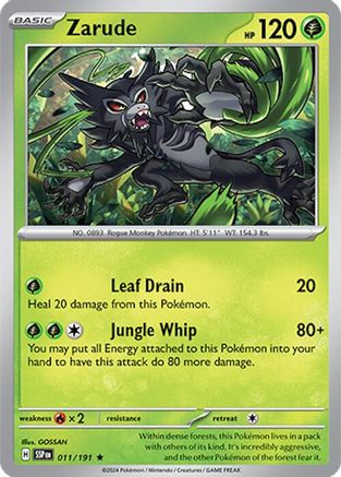 Zarude (11) Reverse Holofoil [SV: Surging Sparks] Pokemon Single Pokémon