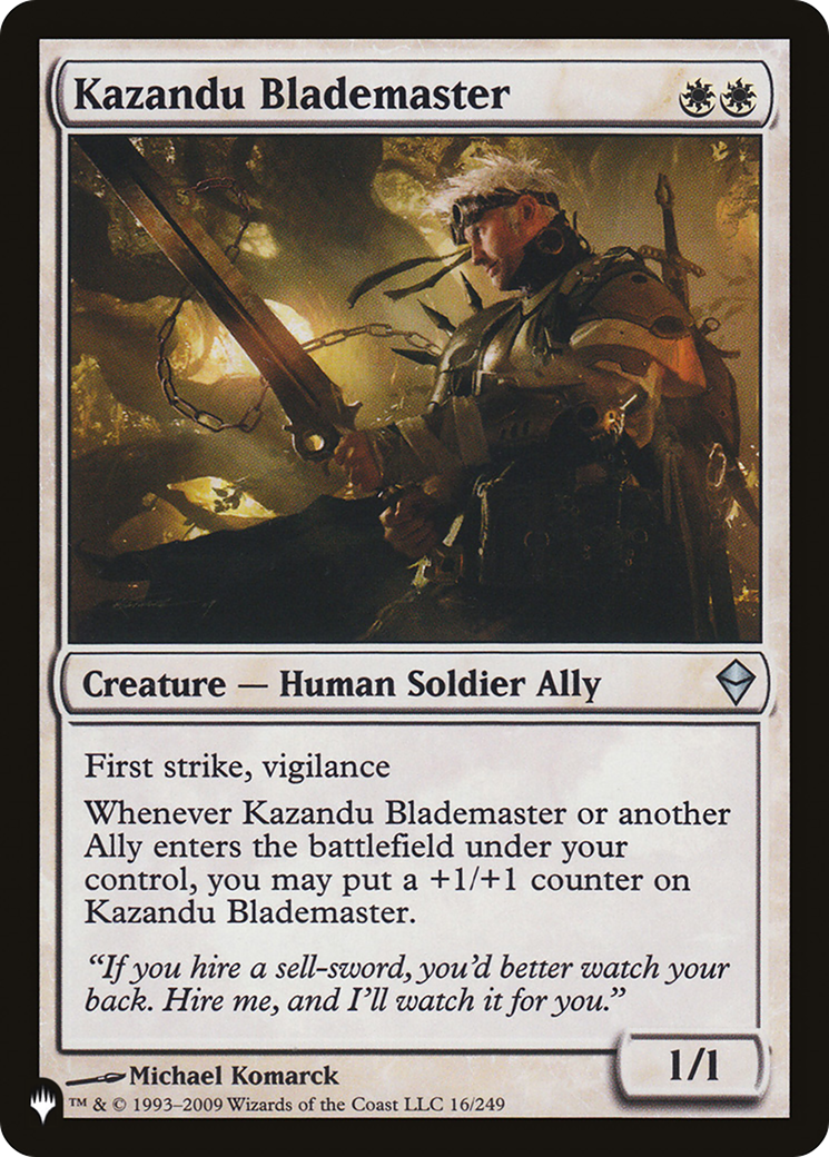 Kazandu Blademaster (LIST-ZEN-16) [Mystery Booster] The List MTG Single Wizards of the Coast