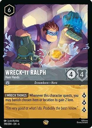 Wreck-It Ralph - Ham Hands (190/204) [Azurite Sea] Lorcana Single Disney