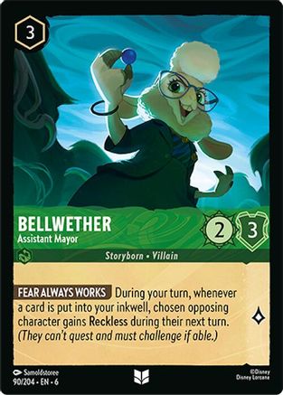 Bellwether - Assistant Mayor (90/204) [Azurite Sea] Cold Foil Lorcana Single Disney