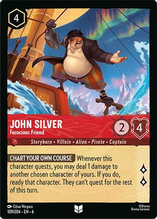 John Silver - Ferocious Friend (109/204) [Azurite Sea] Lorcana Single Disney