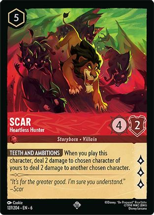 Scar – Heartless Hunter (127/204) [Azurite Sea] Cold Foil Lorcana Single Disney