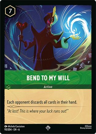 Bend to My Will (93/204) [Azurite Sea] Lorcana Single Disney