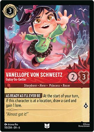 Vanellope von Schweetz - Gutsy Go-Getter (110/204) [Azurite Sea] Cold Foil Lorcana Single Disney