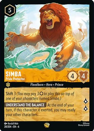 Simba - Pride Protector (20/204) [Azurite Sea] Cold Foil Lorcana Single Disney