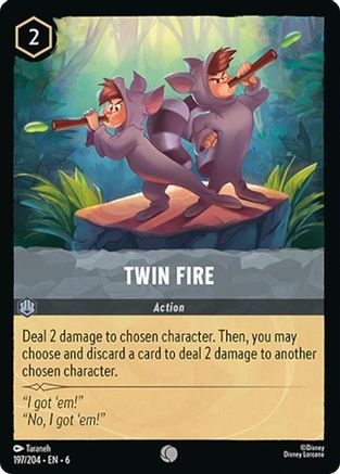 Twin Fire (197/204) [Azurite Sea] Cold Foil Lorcana Single Disney