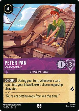 Peter Pan - Shadow Catcher (58/204) [Azurite Sea] Lorcana Single Disney