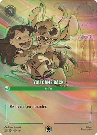 You Came Back (Enchanted) (213/204) [Azurite Sea] Holofoil Lorcana Single Disney