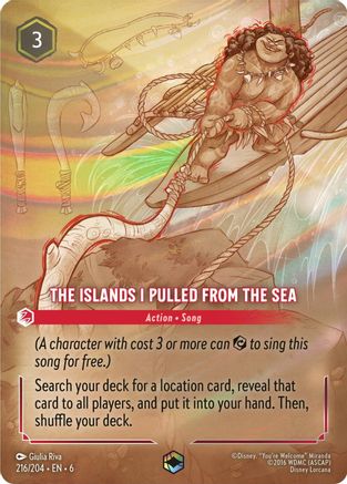 The Islands I Pulled From The Sea (Enchanted) (216/204) [Azurite Sea] Holofoil Lorcana Single Disney