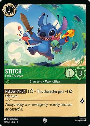 Stitch - Little Trickster (26/204) [Azurite Sea] Cold Foil Lorcana Single Disney
