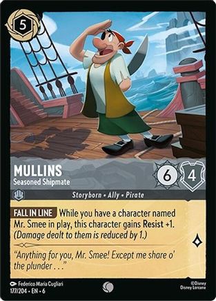 Mullins - Seasoned Shipmate (177/204) [Azurite Sea] Lorcana Single Disney