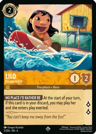 Lilo - Escape Artist (2/204) [Azurite Sea] Cold Foil Lorcana Single Disney