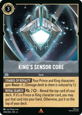 King's Sensor Core (200/204) [Azurite Sea] Lorcana Single Disney