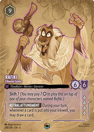 Rafiki - Ethereal Guide (Enchanted) (208/204) [Azurite Sea] Holofoil Lorcana Single Disney
