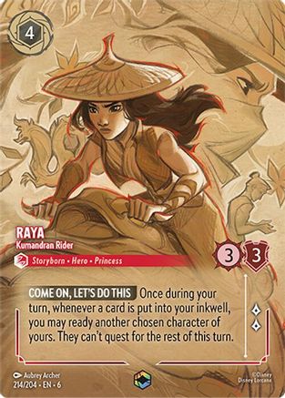 Raya - Kumandran Rider (Enchanted) (214/204) [Azurite Sea] Holofoil Lorcana Single Disney