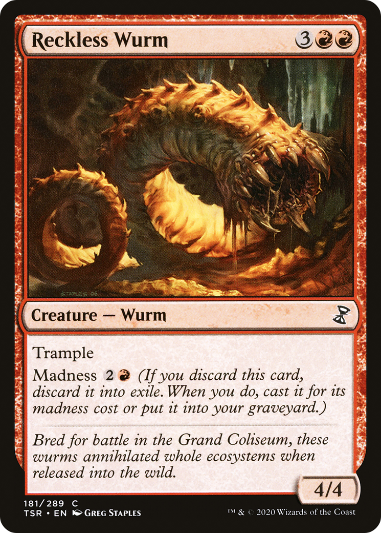 Reckless Wurm (TSR-181) [Time Spiral Remastered] MTG Single Wizards of the Coast