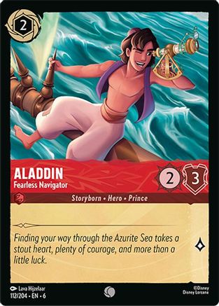 Aladdin - Fearless Navigator (112/204) [Azurite Sea] Cold Foil Lorcana Single Disney