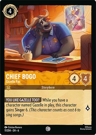 Chief Bogo - Gazelle Fan (11/204) [Azurite Sea] Cold Foil Lorcana Single Disney