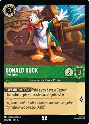 Donald Duck - First Mate (80/204) [Azurite Sea] Lorcana Single Disney