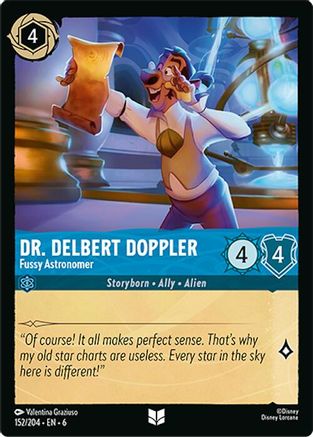 Dr. Delbert Doppler - Fussy Astronomer (152/204) [Azurite Sea] Cold Foil Lorcana Single Disney