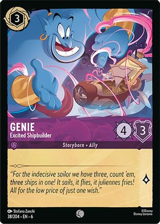 Genie - Excited Shipbuilder (38/204) [Azurite Sea] Cold Foil Lorcana Single Disney