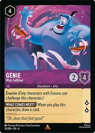 Genie - Wish Fulfilled (53/204) [Azurite Sea] Cold Foil Lorcana Single Disney