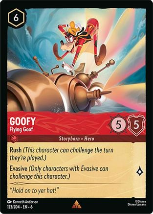 Goofy - Flying Goof (123/204) [Azurite Sea] Cold Foil Lorcana Single Disney