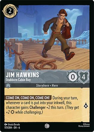 Jim Hawkins - Stubborn Cabin Boy (173/204) [Azurite Sea] Lorcana Single Disney