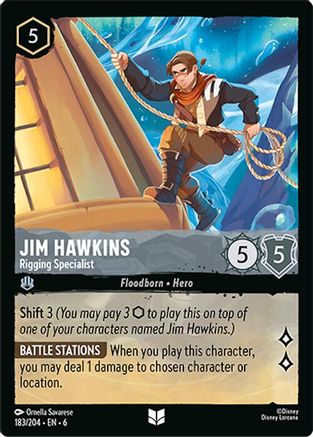 Jim Hawkins - Rigging Specialist (183/204) [Azurite Sea] Cold Foil Lorcana Single Disney