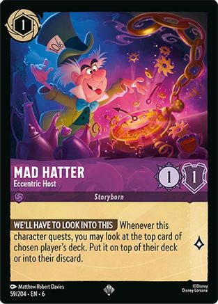 Mad Hatter - Eccentric Host (59/204) [Azurite Sea] Cold Foil Lorcana Single Disney