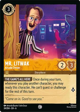 Mr. Litwak - Arcade Owner (24/204) [Azurite Sea] Cold Foil Lorcana Single Disney
