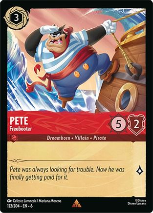 Pete - Freebooter (122/204) [Azurite Sea] Cold Foil Lorcana Single Disney