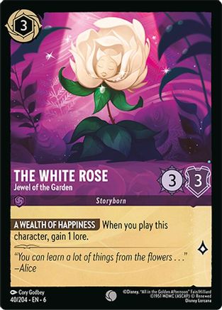 The White Rose - Jewel of the Garden (40/204) [Azurite Sea] Cold Foil Lorcana Single Disney