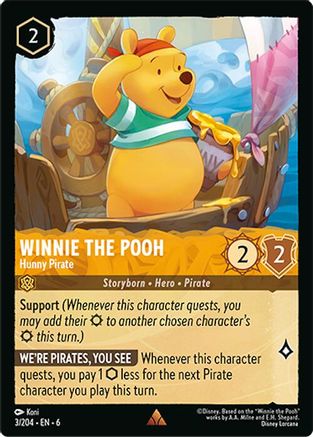 Winnie the Pooh - Hunny Pirate (3/204) [Azurite Sea] Lorcana Single Disney