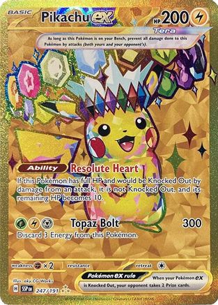 Pikachu ex - 247/191 (247) - [SV: Surging Sparks] Holofoil Pokemon Single Pokémon