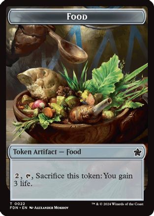 Food // Treasure Double-Sided Token (-22 // 23) [Foundations] MTG Single Wizards of the Coast