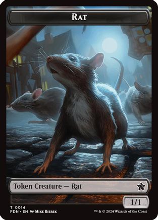 Rat // Zombie Double-Sided Token (FDN-14 // 15) [Foundations] MTG Single Wizards of the Coast