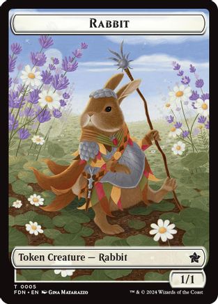 Rabbit // Soldier Double-Sided Token (-5 // 6) [Foundations] Foil MTG Single Wizards of the Coast