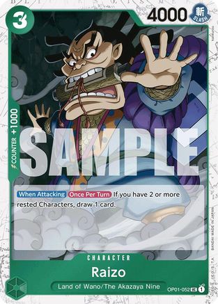Raizo (Jolly Roger Foil) (OP01-052) [Premium Booster -The Best-] Foil One Piece Single Bandai