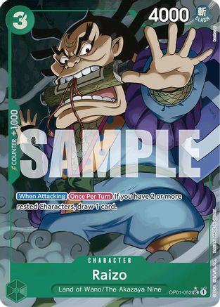 Raizo (Full Art) (OP01-052) [Premium Booster -The Best-] Foil One Piece Single Bandai