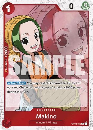 Makino (Jolly Roger Foil) (OP02-015) [Premium Booster -The Best-] Foil One Piece Single Bandai