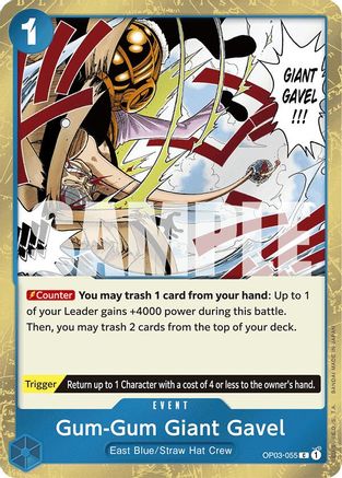 Gum-Gum Giant Gavel (Jolly Roger Foil) (OP03-055) [Premium Booster -The Best-] Foil One Piece Single Bandai