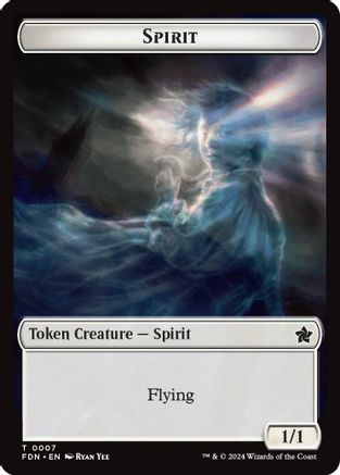 Spirit // Cat (0001) Doubled-Sided Token (-1 // 7) [Foundations] MTG Single Wizards of the Coast