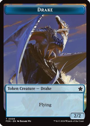 Drake // Goblin Doubled-Sided Token (FDN-8 // 18) [Foundations] MTG Single Wizards of the Coast