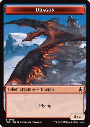 Dragon (0016) // Dragon (0017) Doubled-Sided Token (FDN-16 // 17) [Foundations] Foil MTG Single Wizards of the Coast