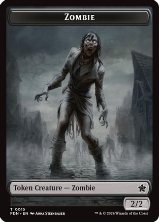 Zombie // Goblin Doubled-Sided Token (FDN-15 // 21) [Foundations] MTG Single Wizards of the Coast