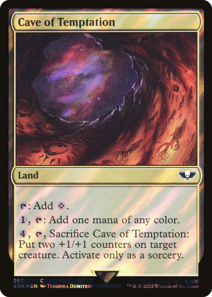 Cave of Temptation (Surge Foil) (40K-267) [Warhammer 40,000 Commander] Foil MTG Single Wizards of the Coast